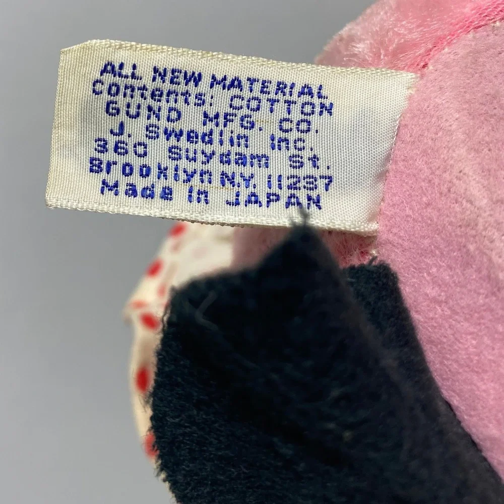 Vintage Walt Disney Minnie‎ Mouse Gund Rubber Face Plush Roly Poly Rattle *